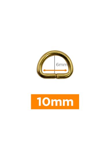 Anneau en D premium - Or 10 mm