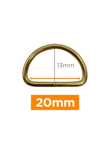 Anneau en D premium - Or 20 mm