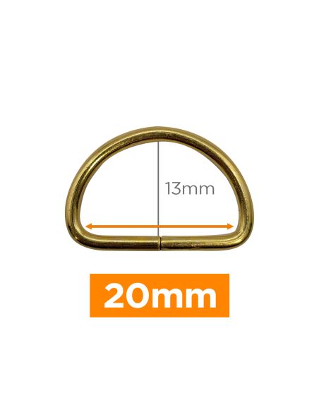 Anneau en D premium - Or 20 mm