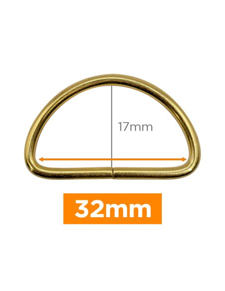 Anneau en D premium - Or 32 mm