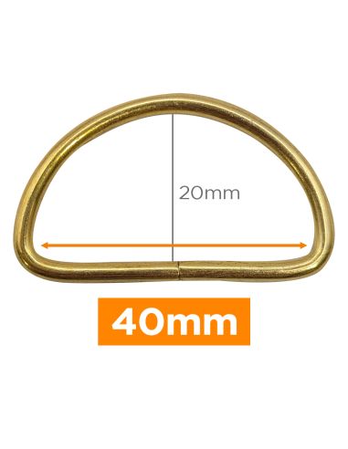 Anneau en D premium - Or 40 mm