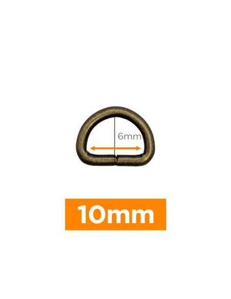 Anneau en D premium - Bronze 10 mm