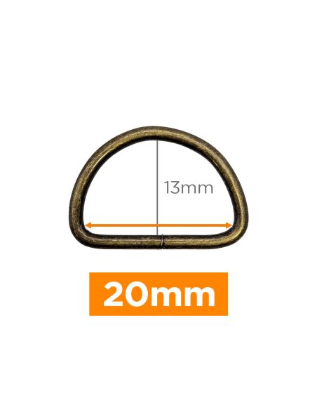 Anneau en D premium - Bronze 20 mm