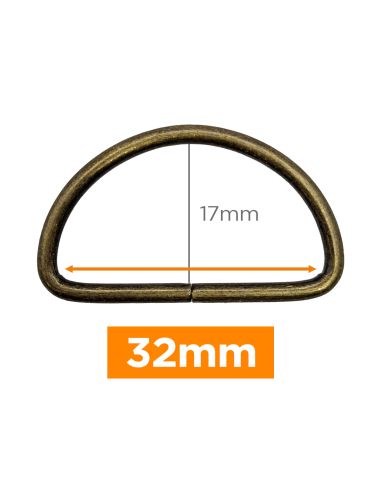 Anneau en D premium - Bronze 32 mm