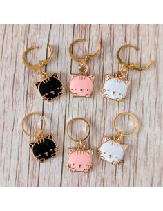 Set de 6 anneaux marqueurs de maille - Petits chats
