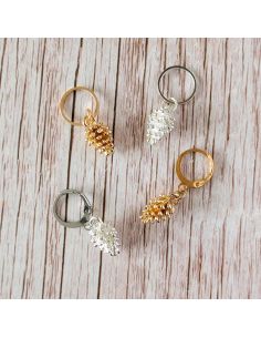 Set de 4 anneaux marqueurs de maille - Pommes de pin