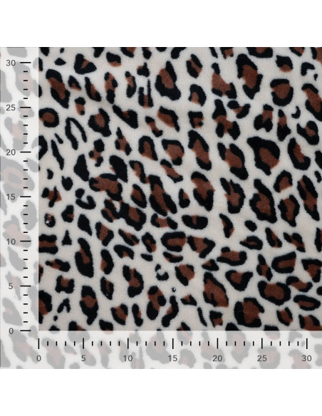 Tissu doudou - Léopard