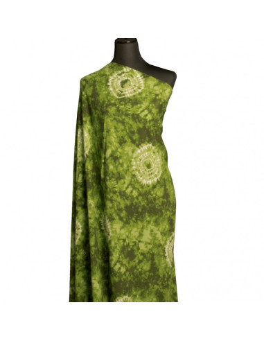 Tissu imprimé tie and dye - Vert