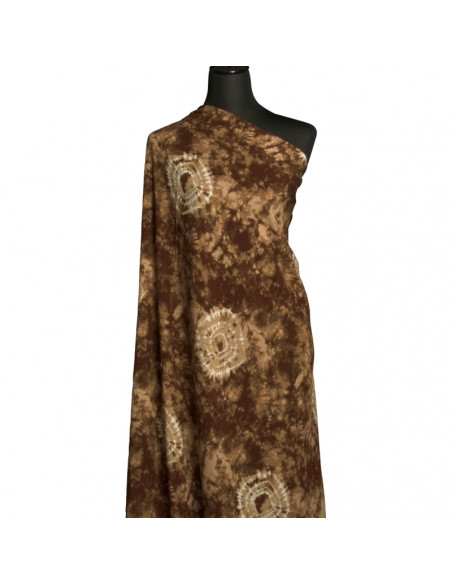 Tissu imprimé tie and dye - Chocolat