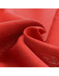 Tissu lin viscose - Rouge