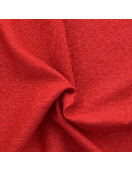 Tissu lin viscose - Rouge