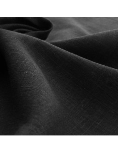 Tissu lin viscose - Noir