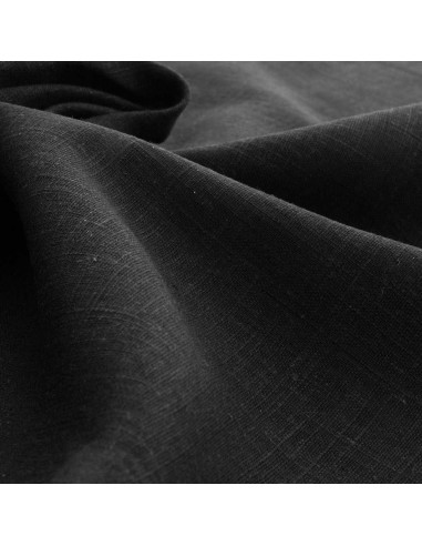 Tissu lin viscose - Noir