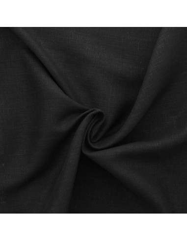 Tissu lin viscose - Noir