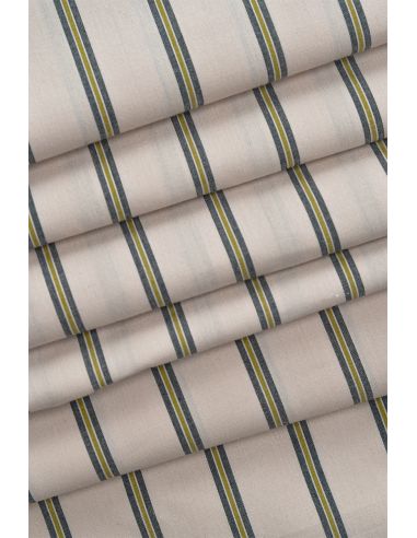 Tissu coton rayé Weave Line Milky Clay - Atelier Brunette