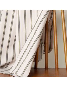 Tissu coton rayé Weave Line Milky Clay - Atelier Brunette