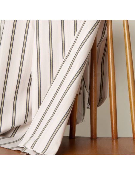 Tissu coton rayé Weave Line Milky Clay - Atelier Brunette