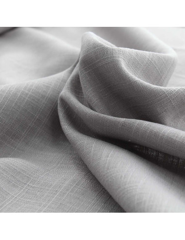 Tissu lin viscose - Gris argent