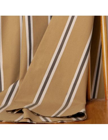 Tissu coton rayé Weave Iced Mocha - Atelier Brunette