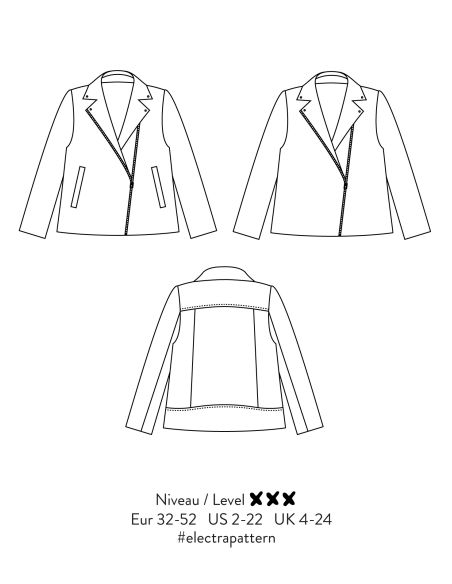Patron de veste style perfecto Electra - Atelier Scämmit