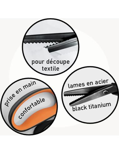 Ciseaux cranteur professionnels Taizen 23 cm