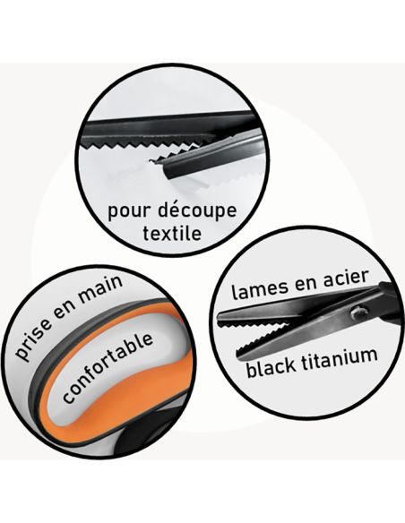 Ciseaux cranteur professionnels Taizen 23 cm