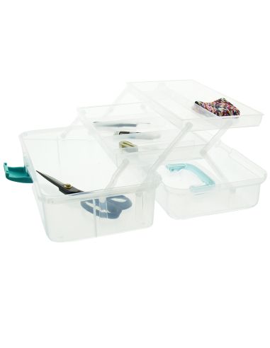 Boite de couture transparente 3 niveaux