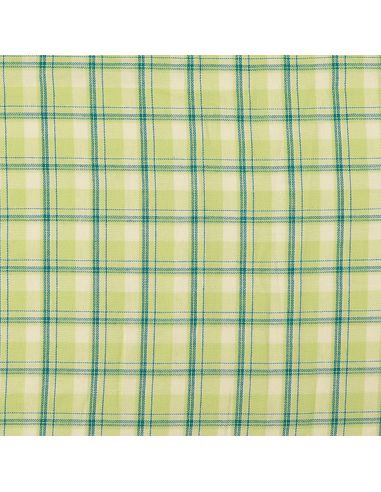 Tissu flanelle tartan écossais - Vert rayures menthe