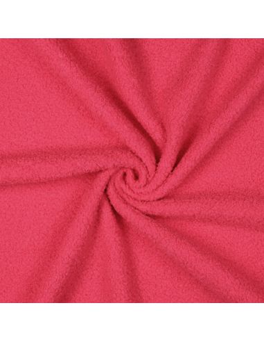 Tissu polaire Teddy double face - Rose fluo