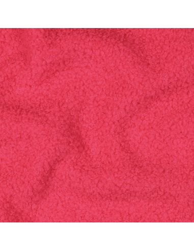 Tissu polaire Teddy double face - Rose fluo