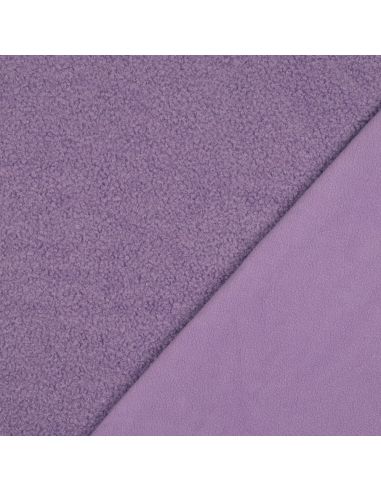 Tissu polaire Teddy double face - Lilas