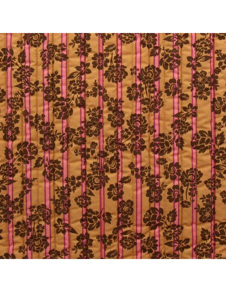 Tissu coton matelassé Alphonse - Pêche et camel