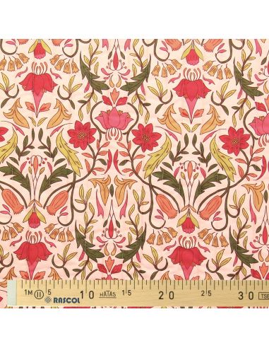 Tissu coton matelassé Alphonse - Pêche et camel