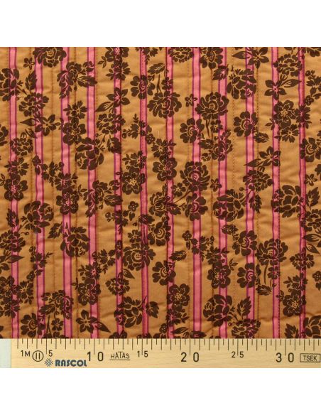Tissu coton matelassé Alphonse - Pêche et camel