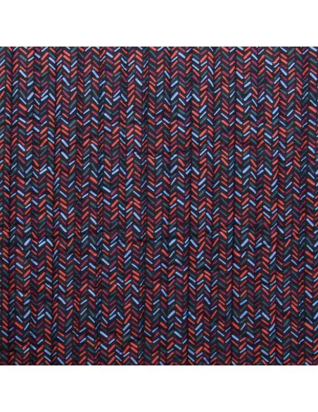 Tissu coton matelassé Lafleur - Beige et bleu