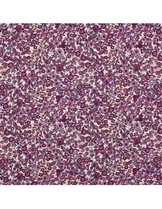 Tissu popeline de coton - Barbara écru et violet 2