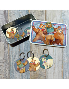 Set de 6 anneaux marqueurs de maille - Ours