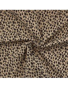 Tissu double gaze imprimé - Karli beige et noir 2