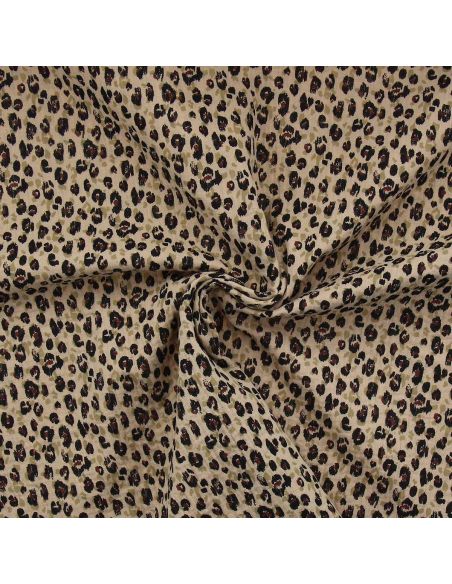 Tissu double gaze imprimé - Karli beige et noir