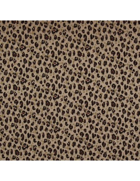 Tissu double gaze imprimé - Karli beige et noir
