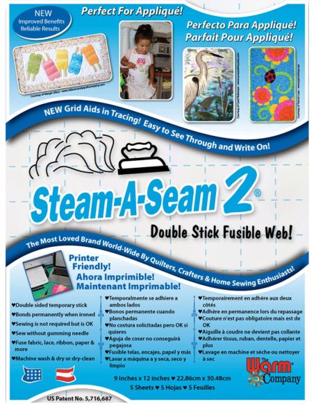 Set de 5 feuilles thermocollantes double face Steam-A-Seam 2