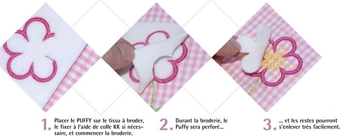 mousse puffy 3d broderie